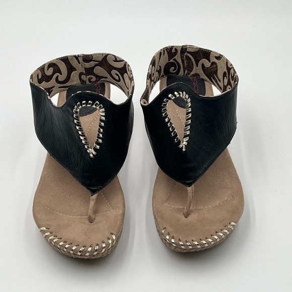 Modzori Lucia Reversible Wedge Sandals Black Tan Metallic Travel Size 9 Boho - Picture 5 of 16
